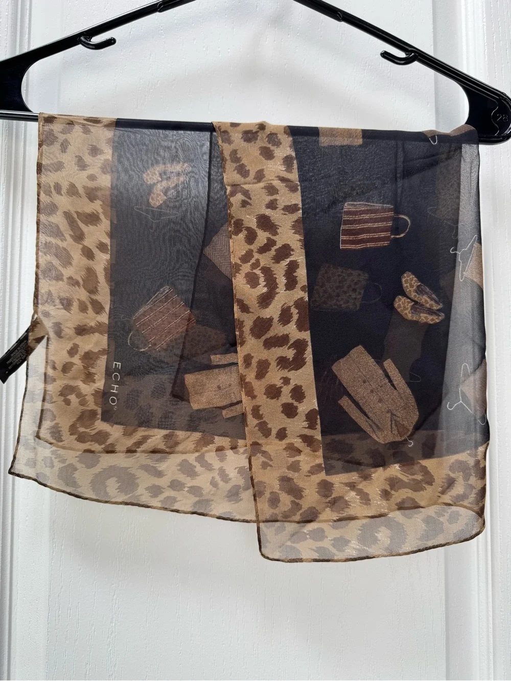 Vintage Echo sheer novelty scarf